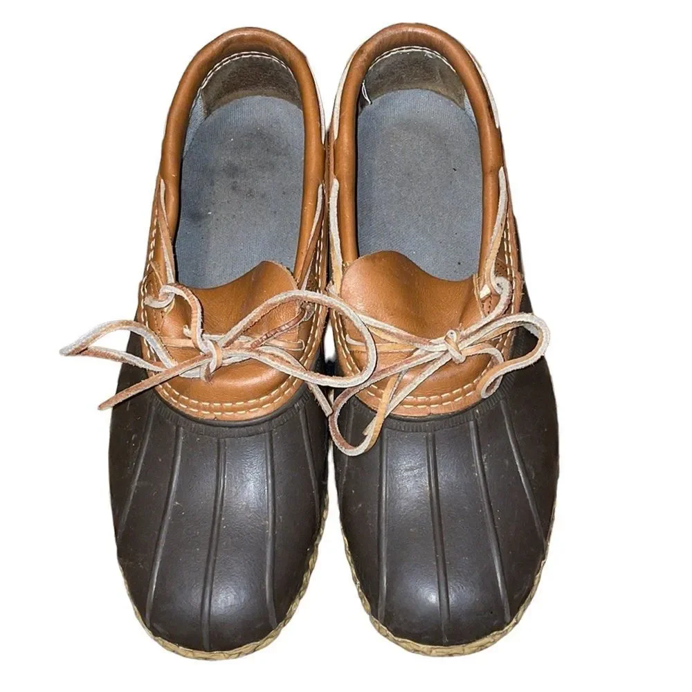 •LL BEAN•MEN'S BEAN MOC RUBBER WATERPROOF BOAT SHOE